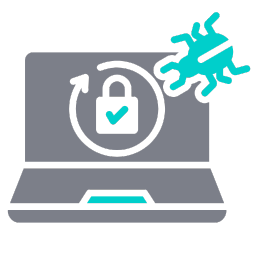 Ikona robota hakerskiego symbolizującego automatyzację testów penetracyjnych.